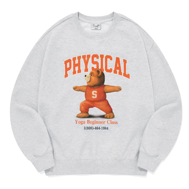 ｜PHYPS｜ Warrior Bear Sweatshirt Light Grey