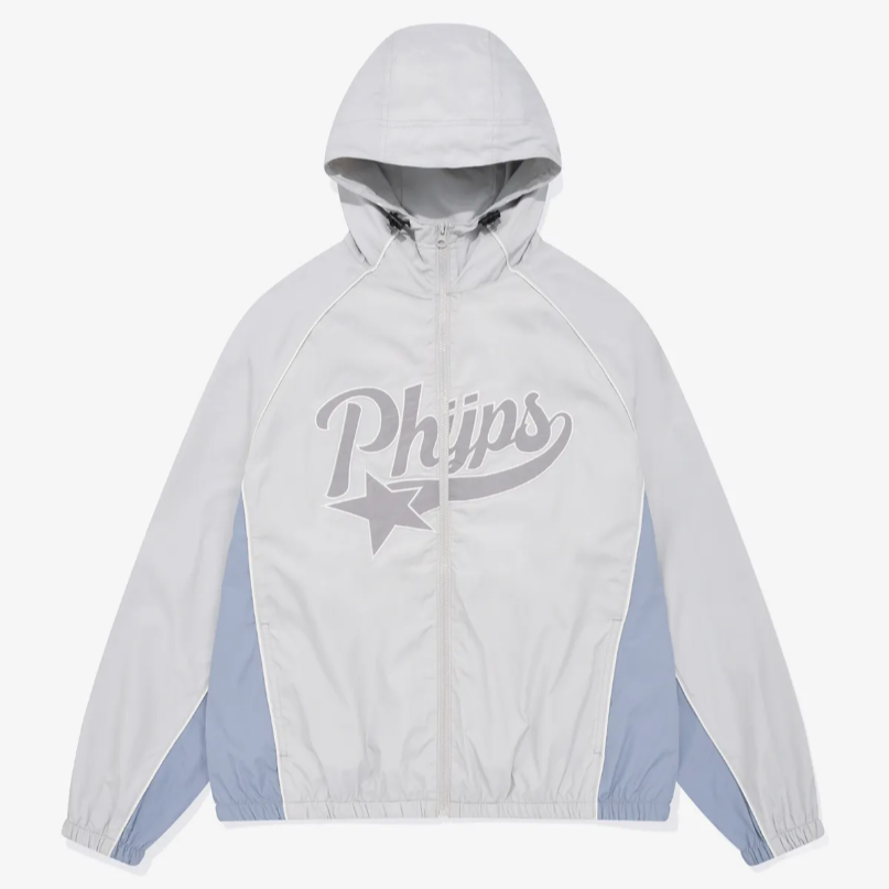 ｜PHYPS｜ PIPING STAR TAIL HOODIE TRACK JACKET GREIGE