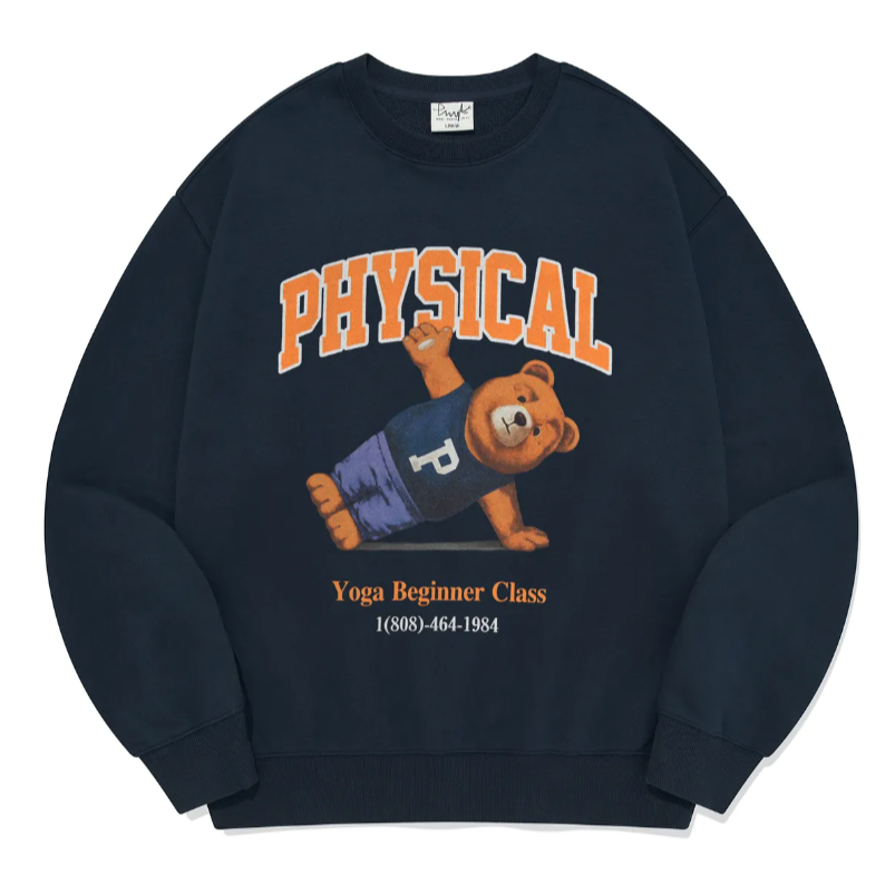 ｜PHYPS｜ Yoga Bear Sweat Shirt Navy