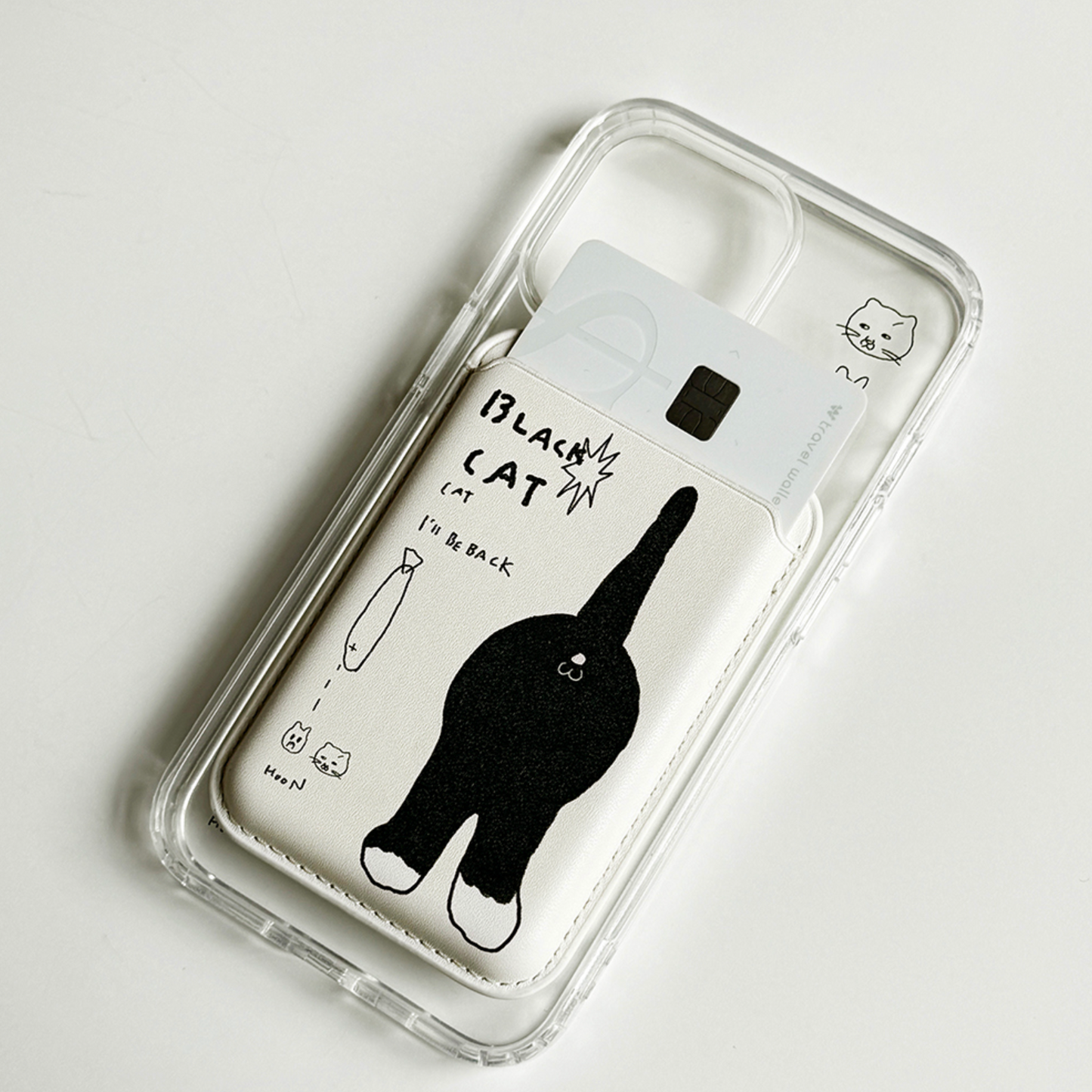 ｜3MONTHS｜ Black Cat MagSafe Phone Case
