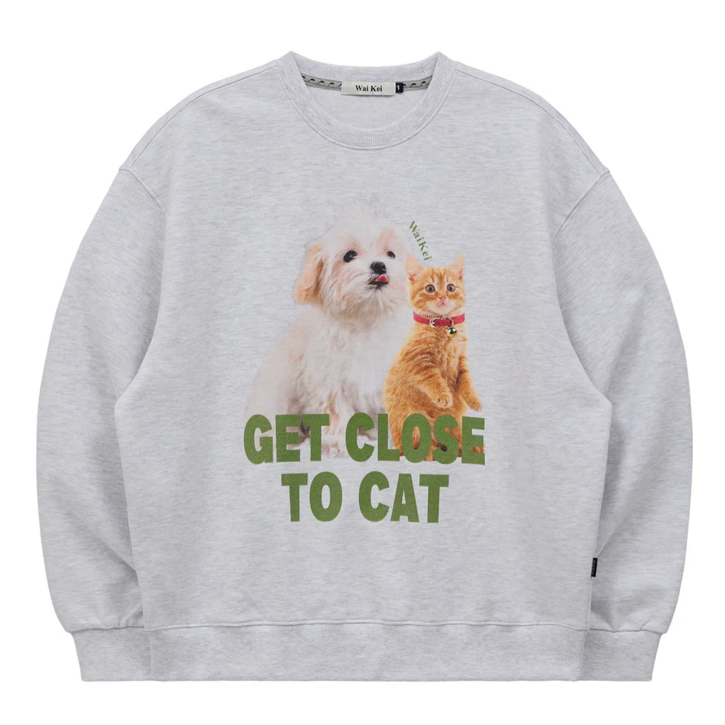 ｜Wai Kei｜ Maltese and Cheesecat Sweatshirt Melange White