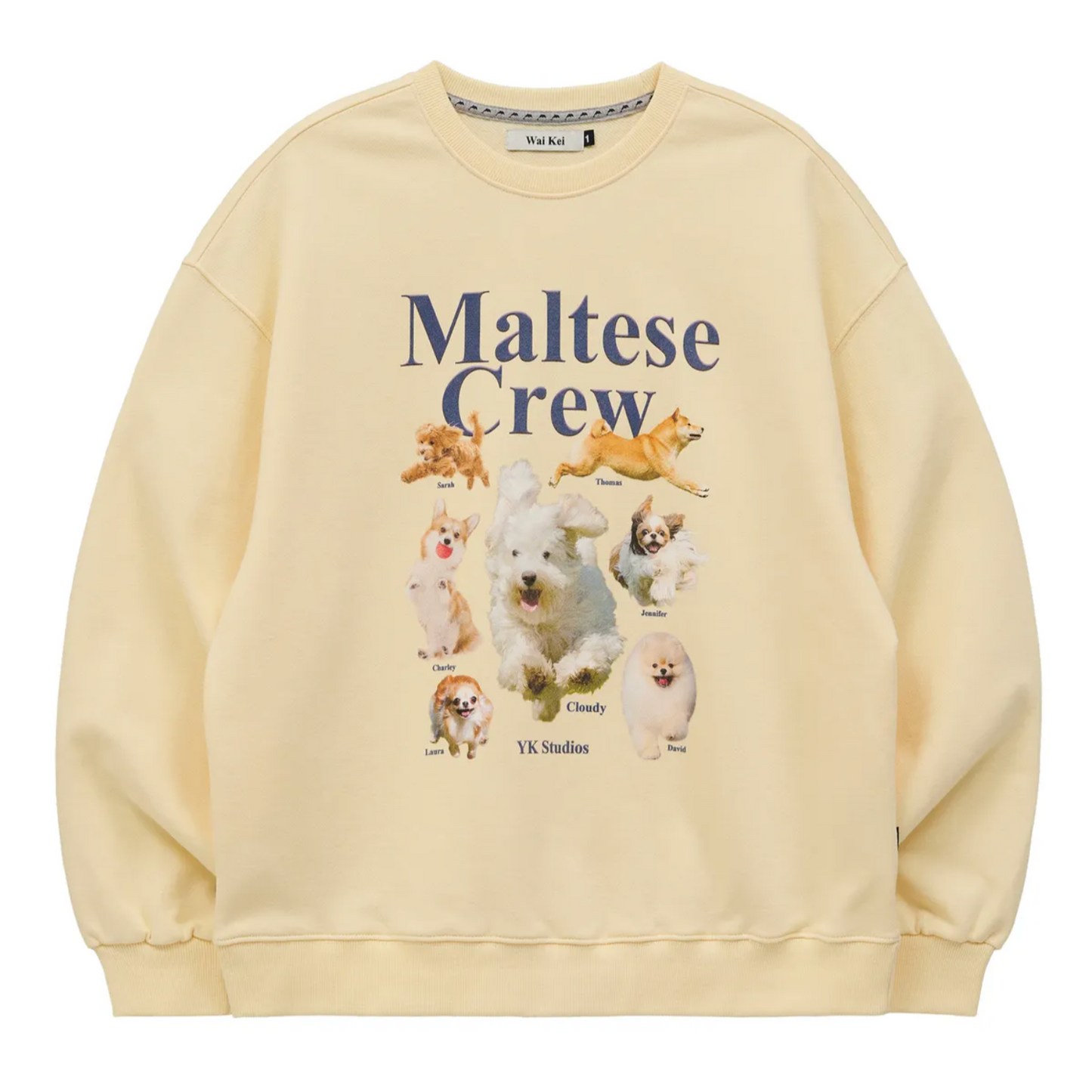 ｜Wai Kei｜ Maltese Crew Sweatshirt Light Yellow