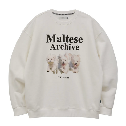 ｜Wai Kei｜ Maltese Archive Sweatshirt White