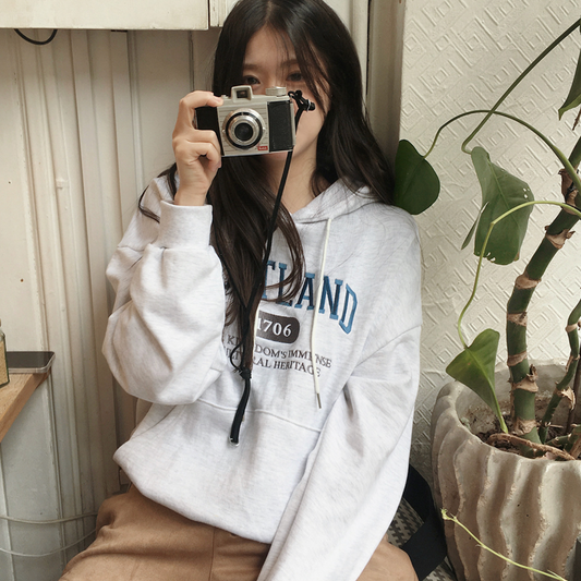 ｜SLOWAND｜ Scott Embroidered Lettering Hoodie