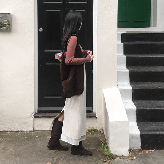 ｜SLOWAND｜ Hopper Real Suede Leather Shoulder Bag