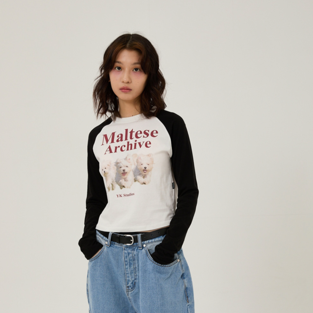 ｜Wai Kei｜ Maltese Archive Raglan Long Sleeve T-Shirt Ivory