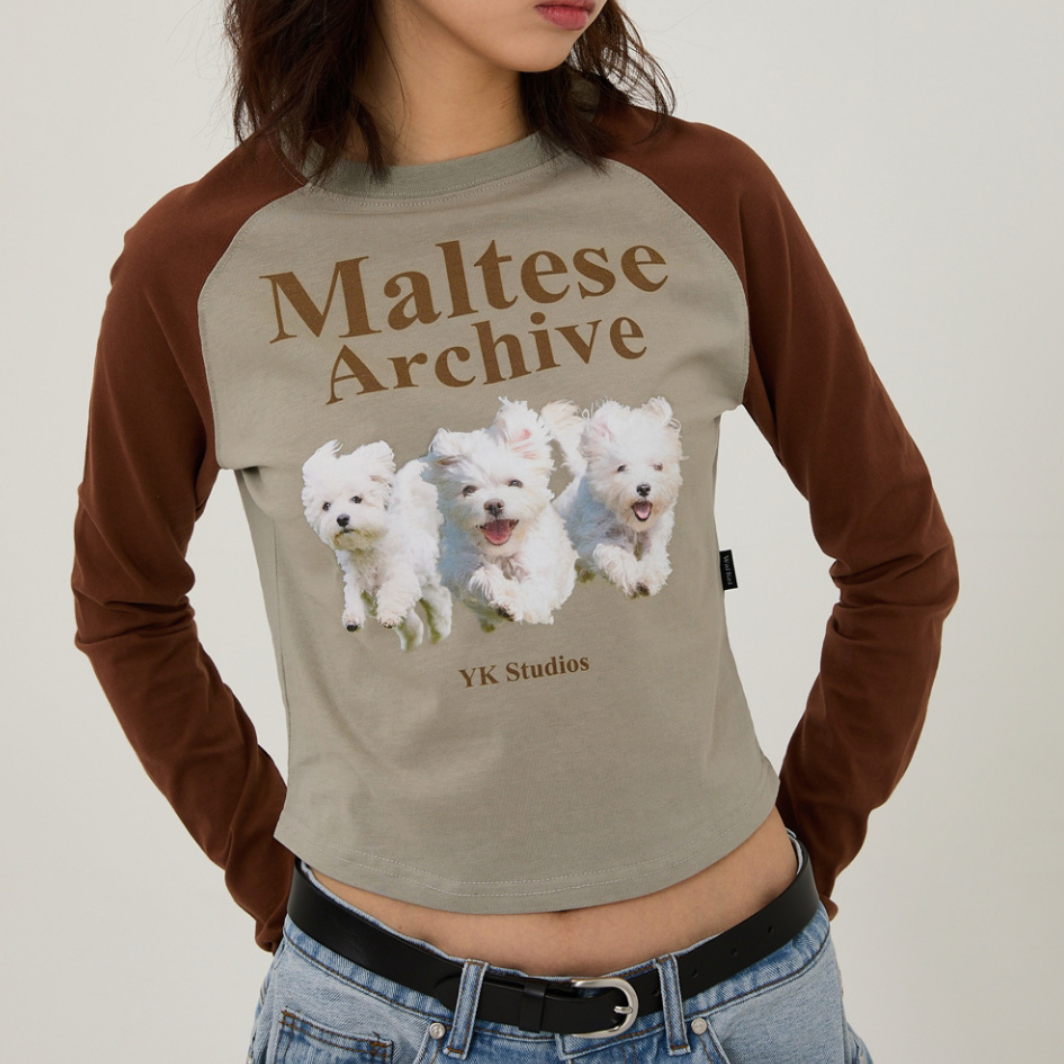 ｜Wai Kei｜ Maltese Archive Raglan Long Sleeve T-Shirt Mint
