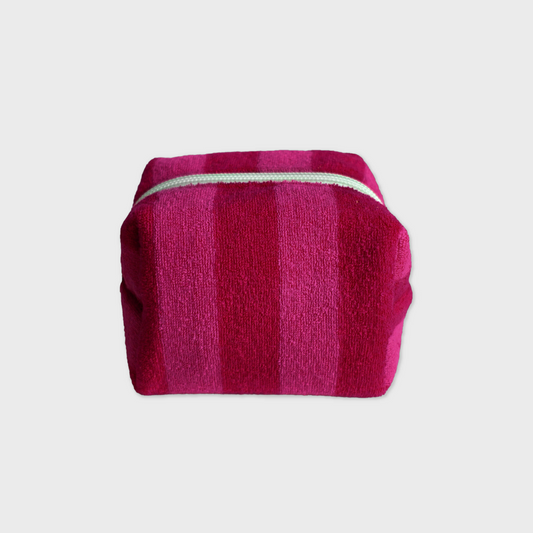 ｜unfold｜ Stripe Terry Pouch (Cherry)