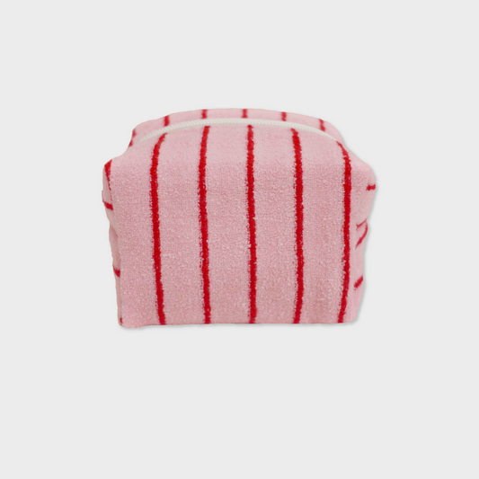 ｜unfold｜ Stripe Terry Pouch (Pink Red)