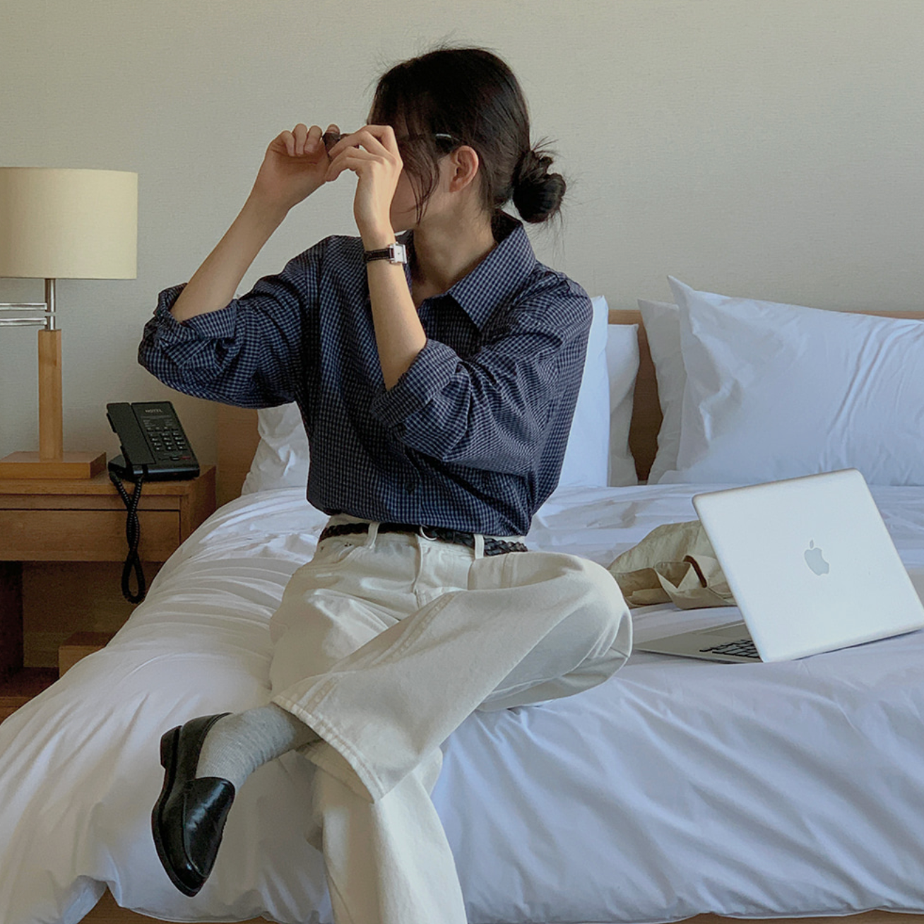 ｜FROM HEAD TO TOE｜ *Love from* From Embroidered Check Shirt