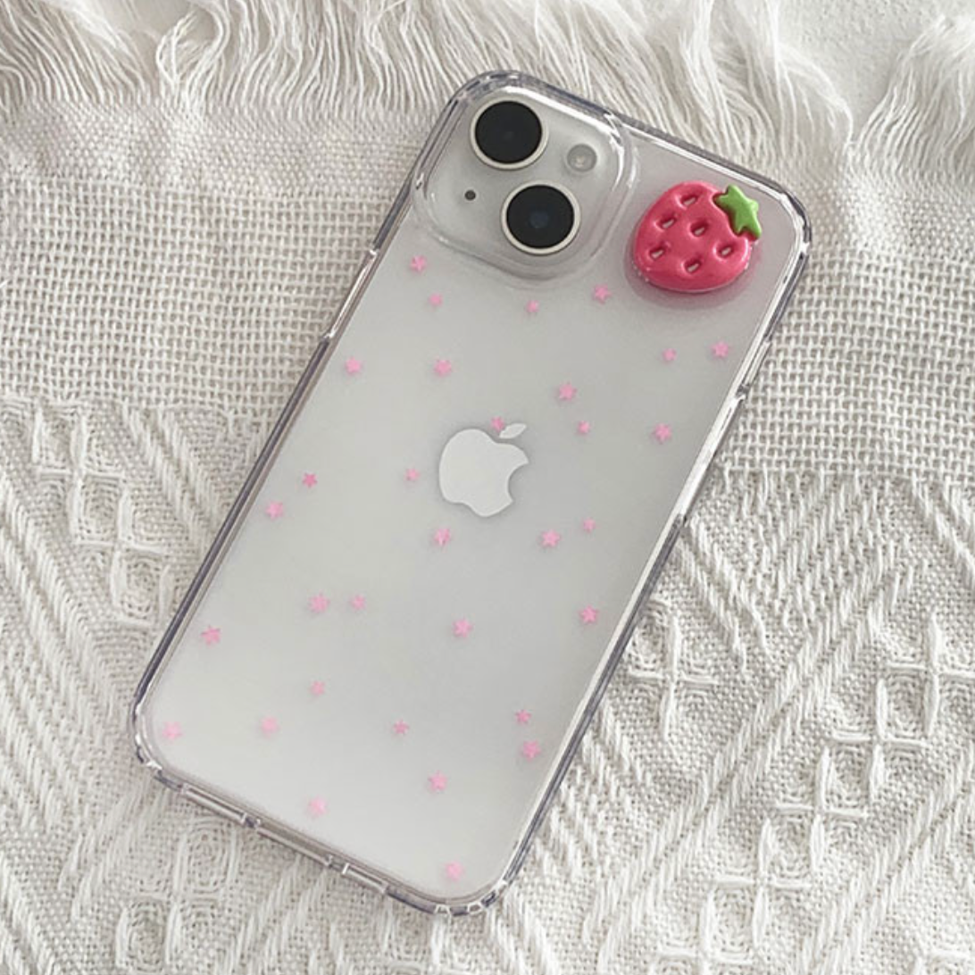 ｜Happy Go Lucky｜ Strawberry Resin Phone Case