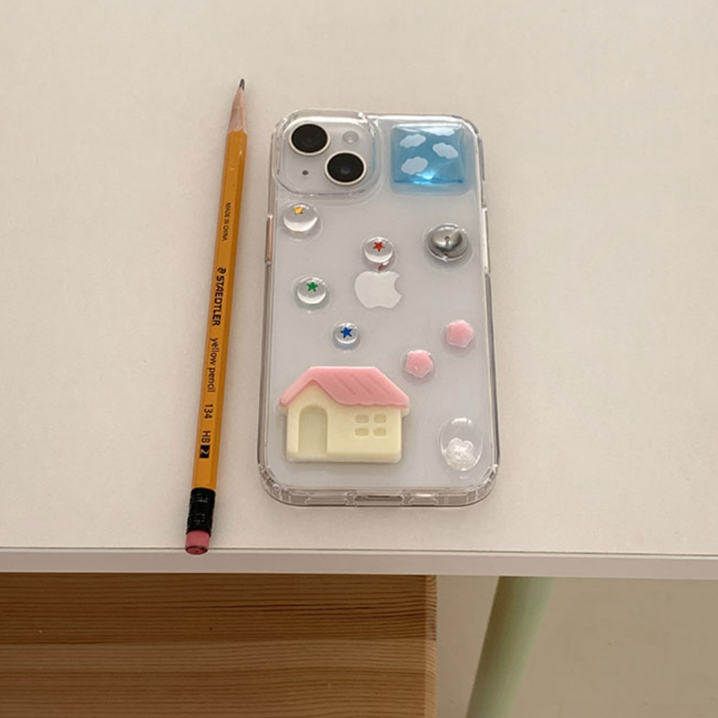 ｜Happy Go Lucky｜ My Little House Resin Phone Case
