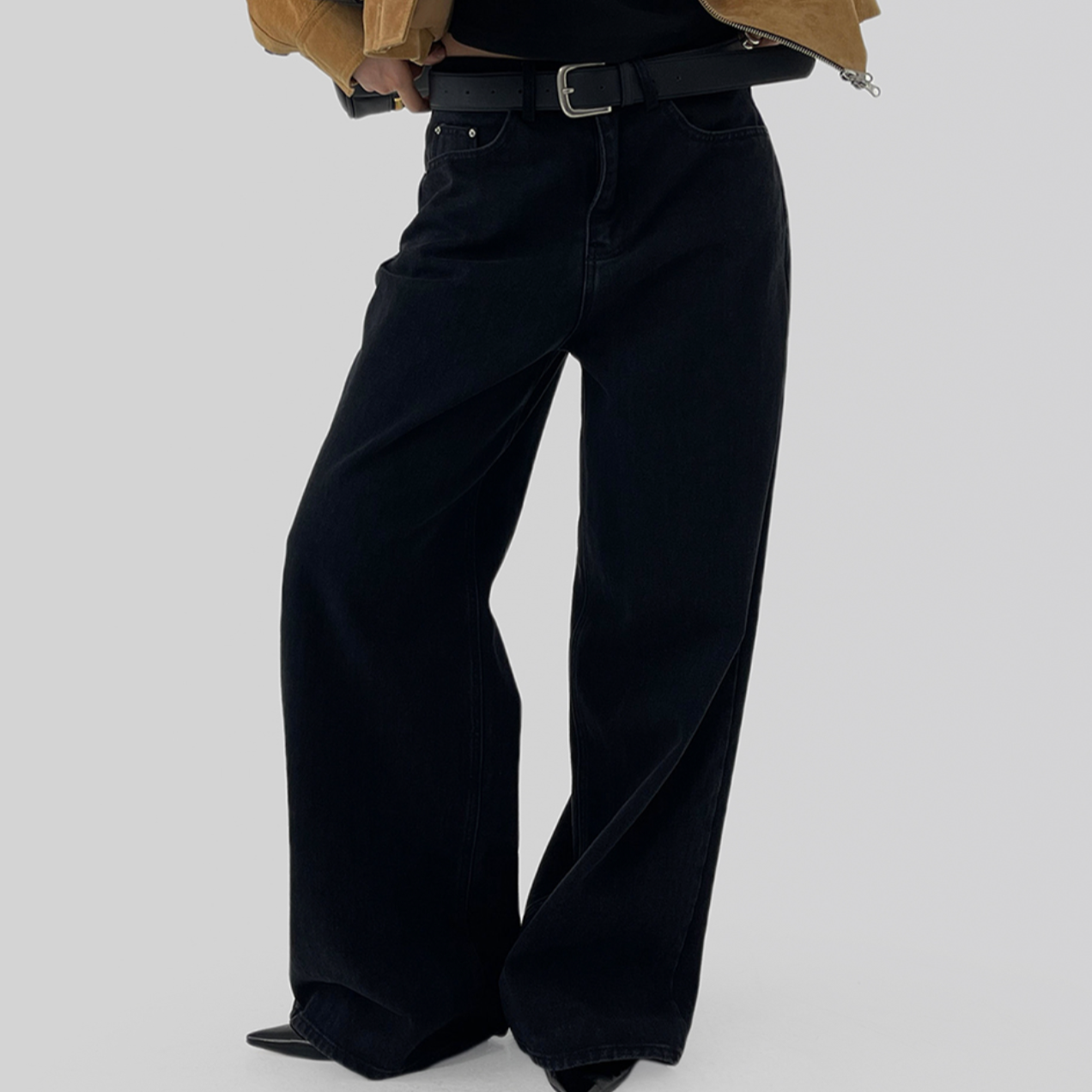 ｜AUTUMN｜ ｜Made｜ Back Patch Black Jean