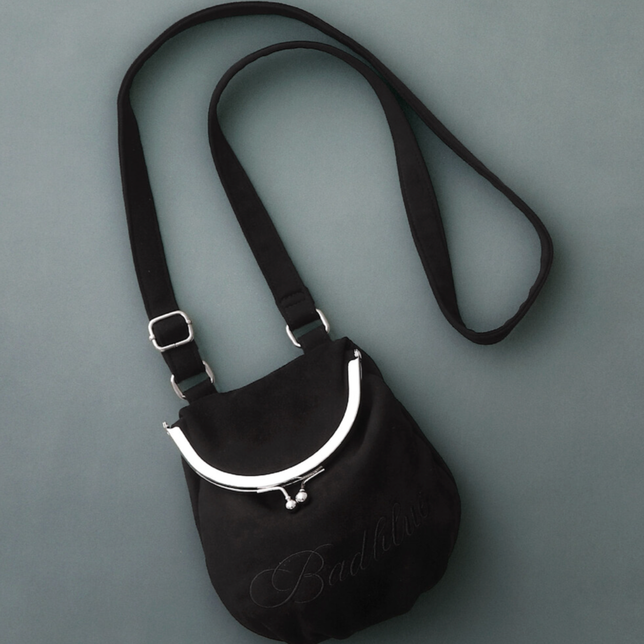 ｜BadBlue｜ Suede Purse Crossbody Bag Black
