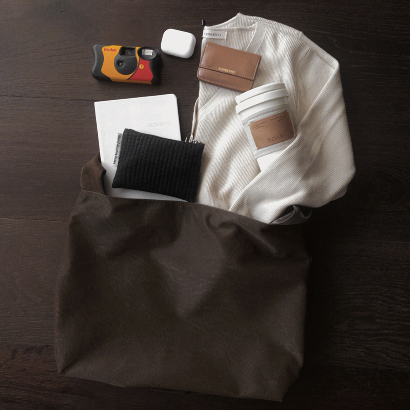 ｜SLOWAND｜ # LENTO Cracker Leather Shoulder Bag