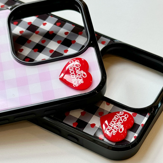 ｜collagevacance｜ Heart Logo Pendant Glass Bumper Case (Classic Type)