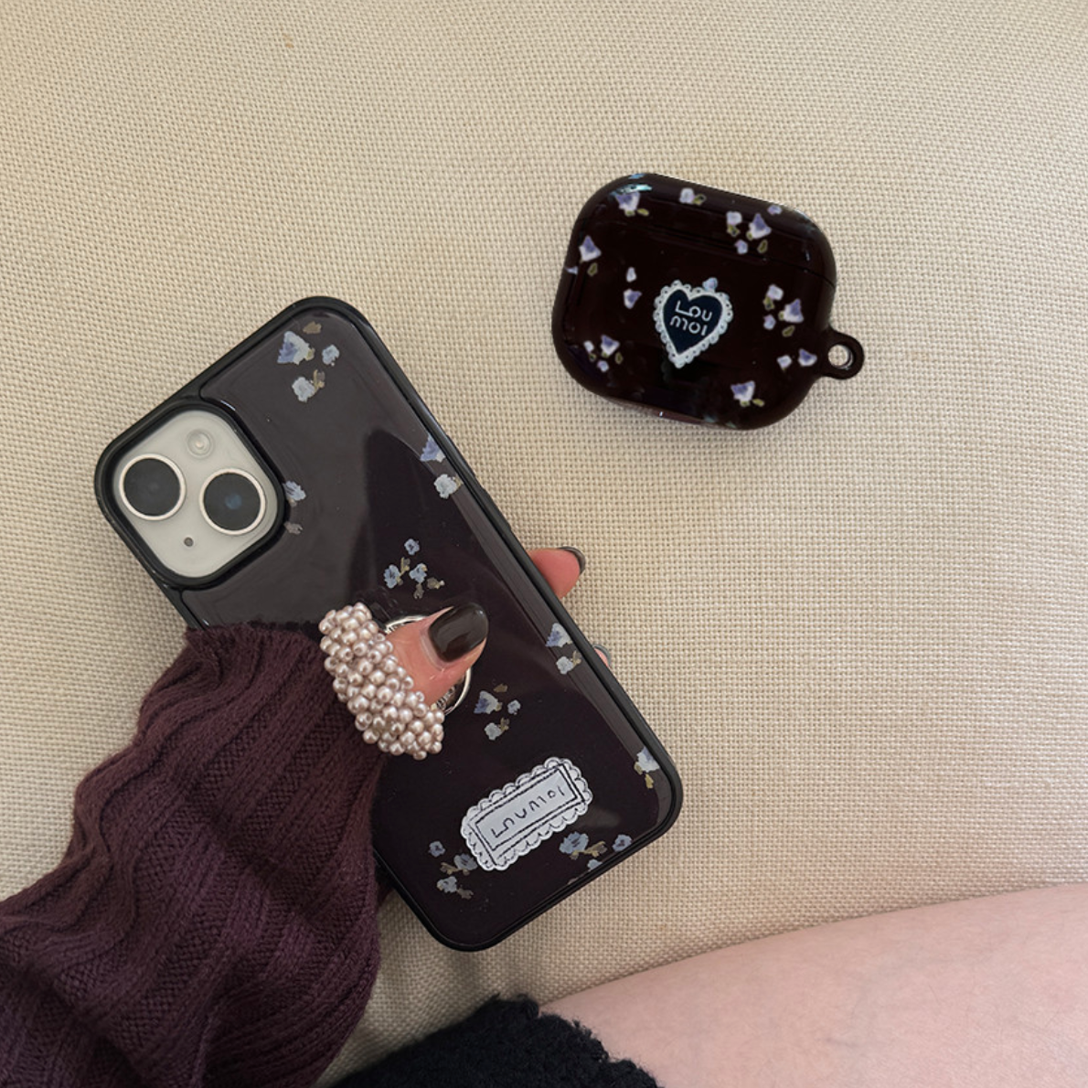 ｜loumoi｜ Lovely Pansy Airpods Case