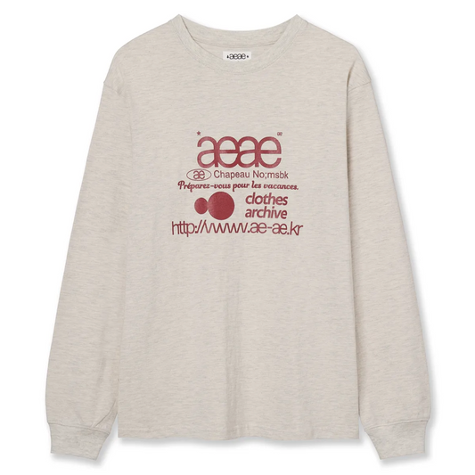 ｜aeae｜ WEB LOGO L/S ｜OATMEAL｜