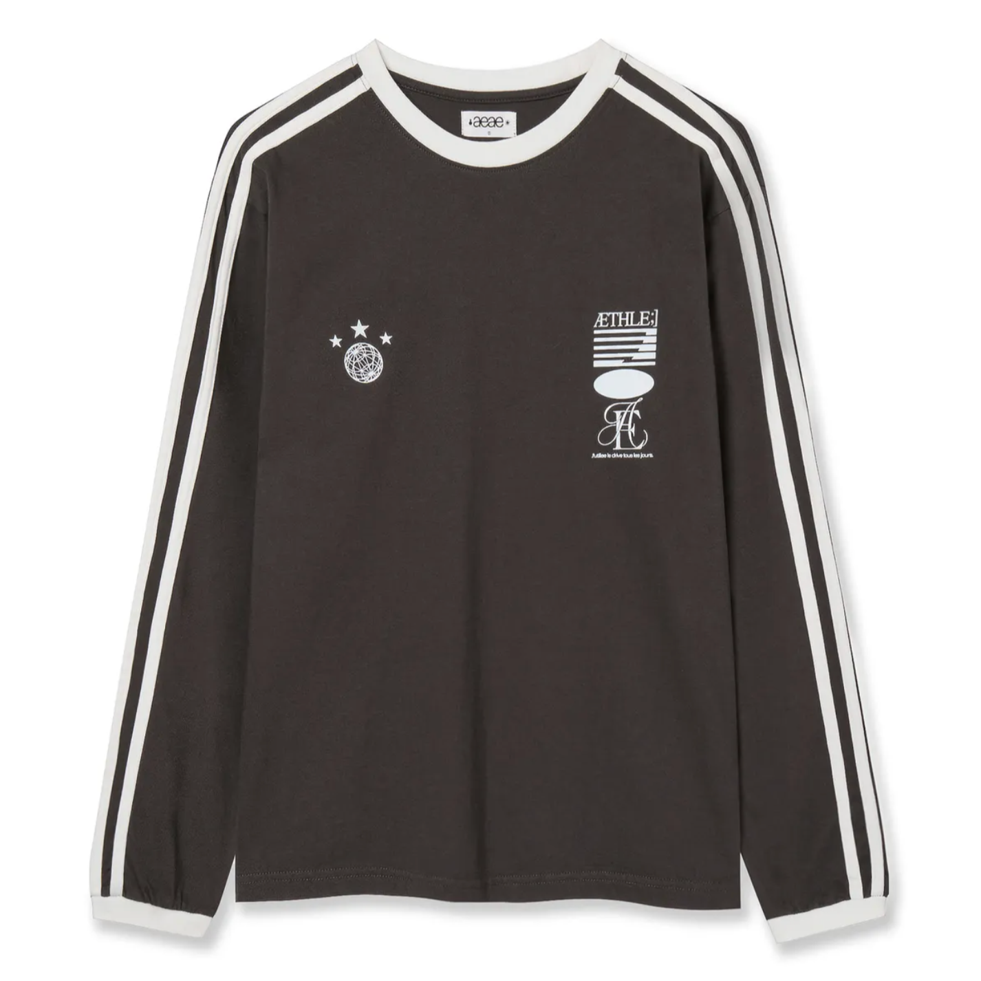 ｜aeae｜ ATHLETE STRIPE L/S ｜CHARCOAL｜