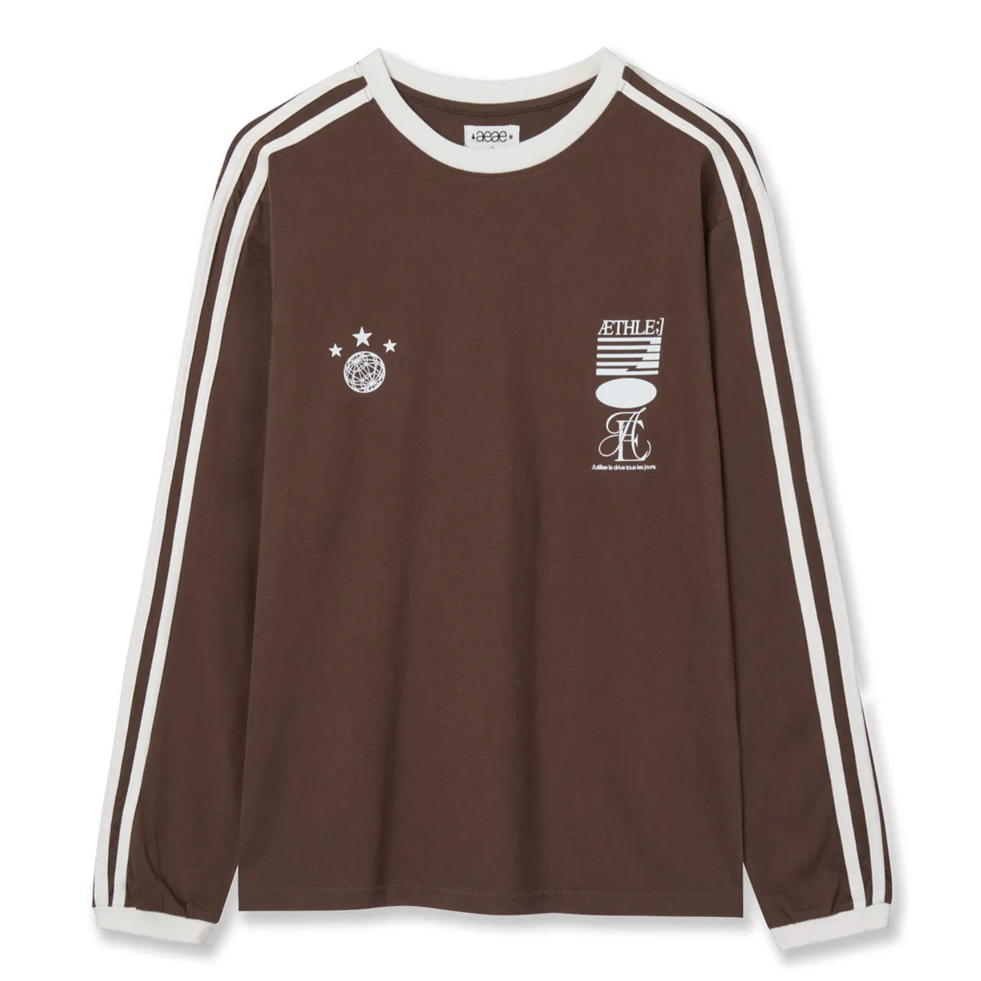 ｜aeae｜ ATHLETE STRIPE L/S ｜BROWN｜