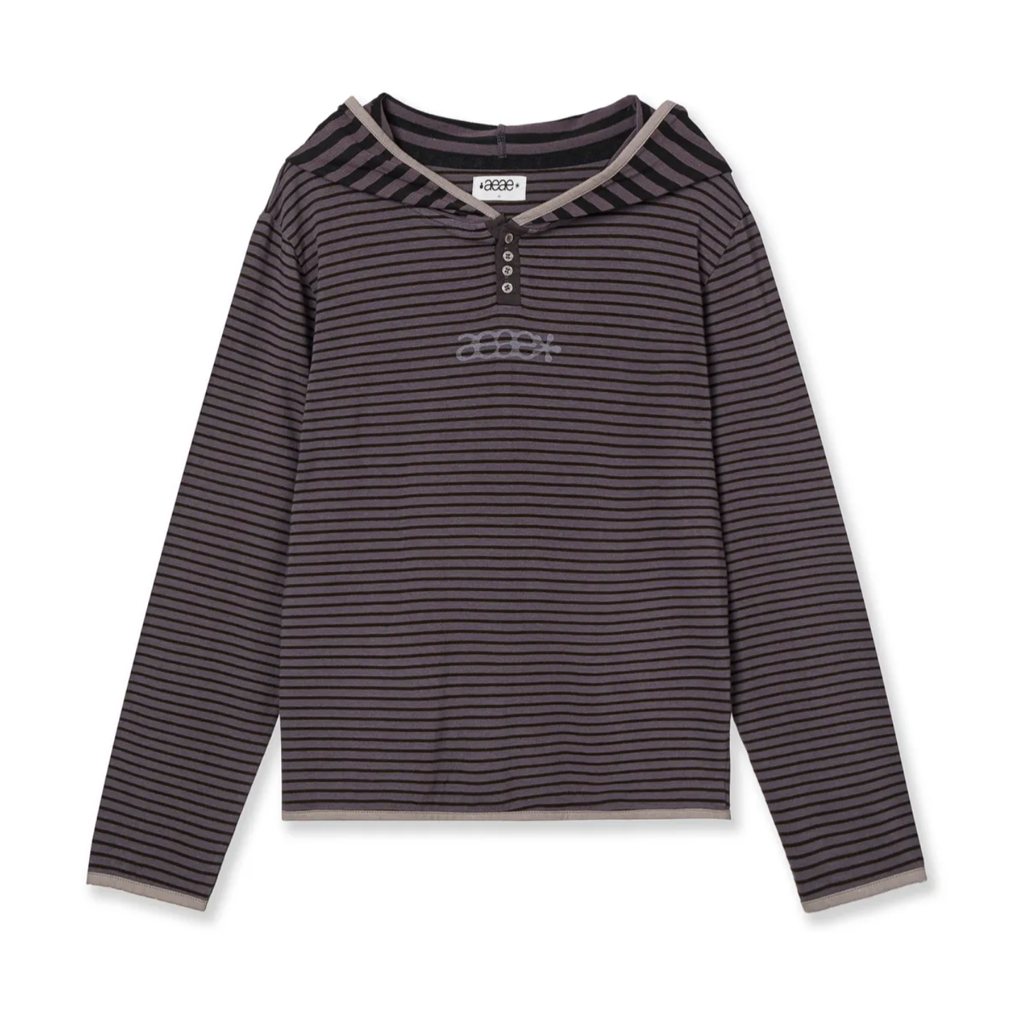 ｜aeae｜ STRIPE HOODIE ｜PURPLE｜