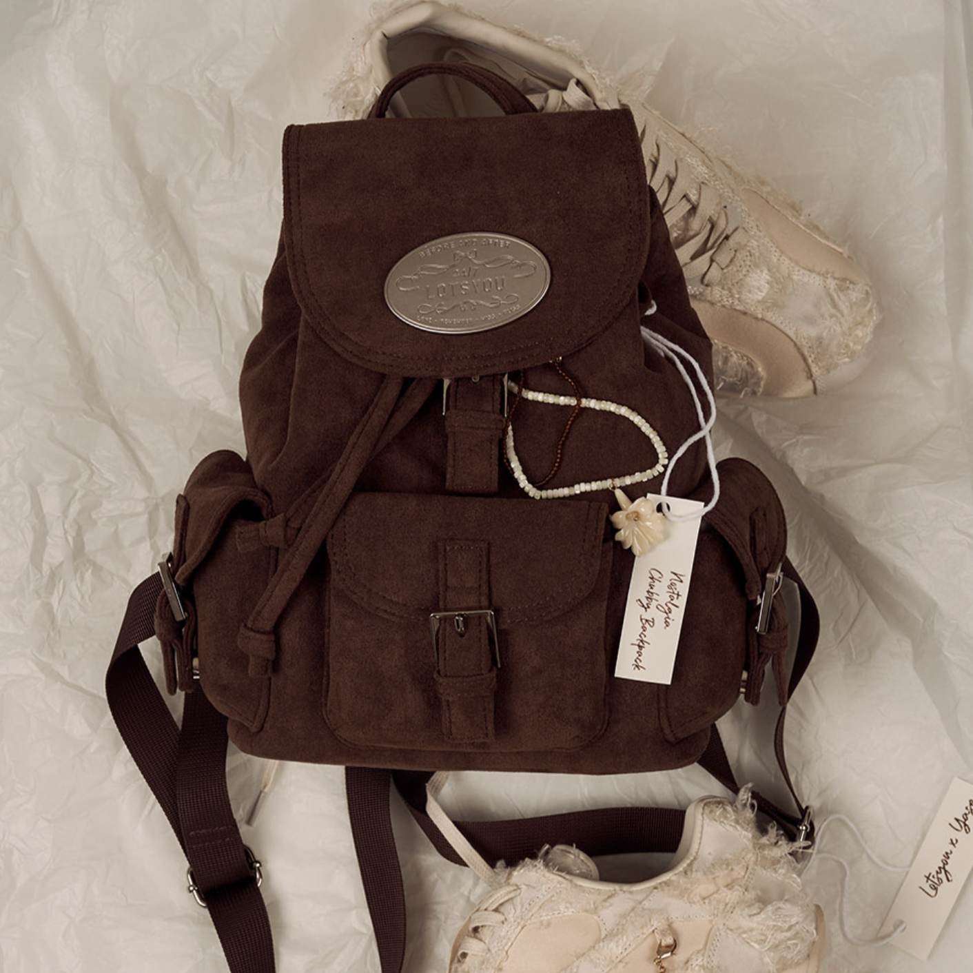 ｜LOTSYOU｜ Nostalgia Chubby Backpack Brown
