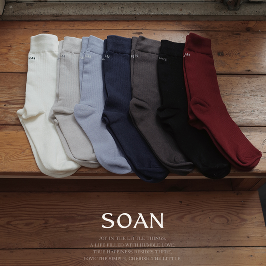 ｜SLOWAND｜ SOAN: Tight Daily Socks Logo Point