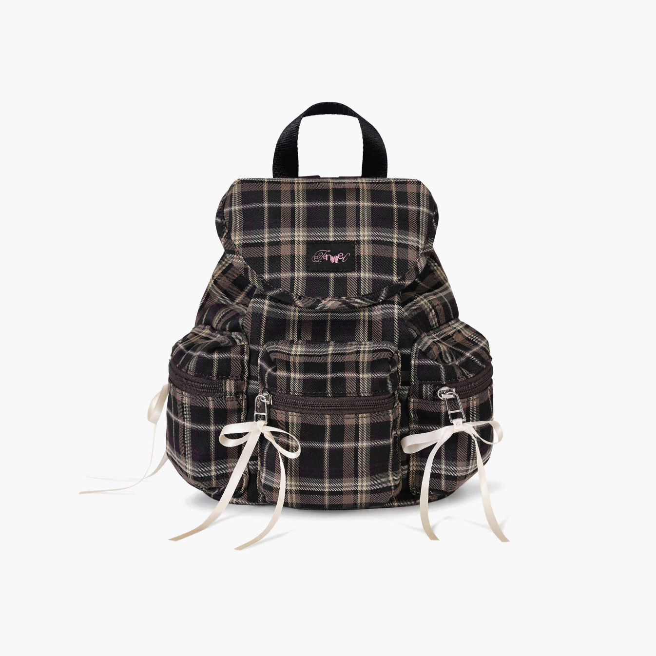 ｜fennec｜ Berry Pocket Backpack (Check Brown)
