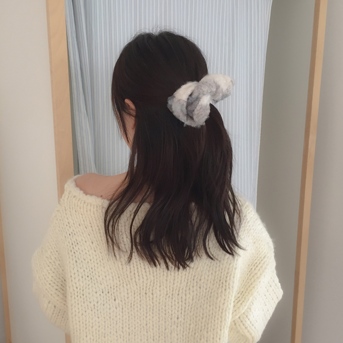 ｜moat｜ Poodle Check Scrunchy