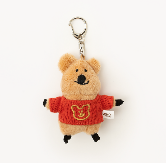 ｜Dinotaeng｜ Quokka in School Flat Fur Keyring - Quokka