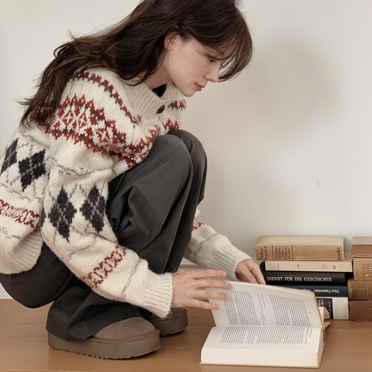 ｜SLOWAND｜ Nordic Antique Irish Wool Cardigan