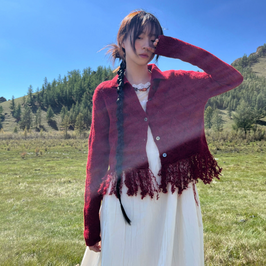 ｜9.HOPE｜ Dia wool tassel CD (Deep Red)