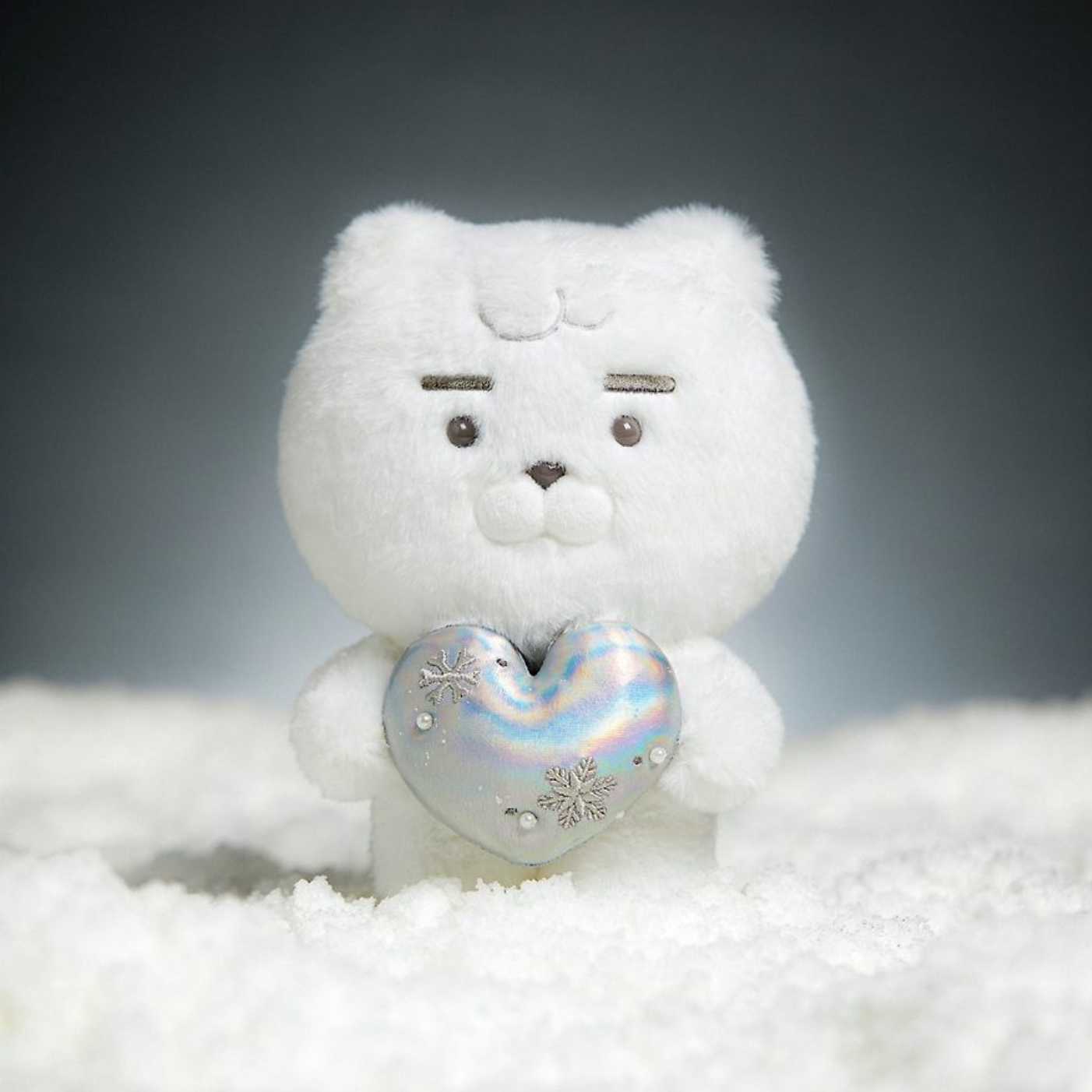 ｜Kakao Friends｜ White Silver Snowflake Heart Doll Ryan