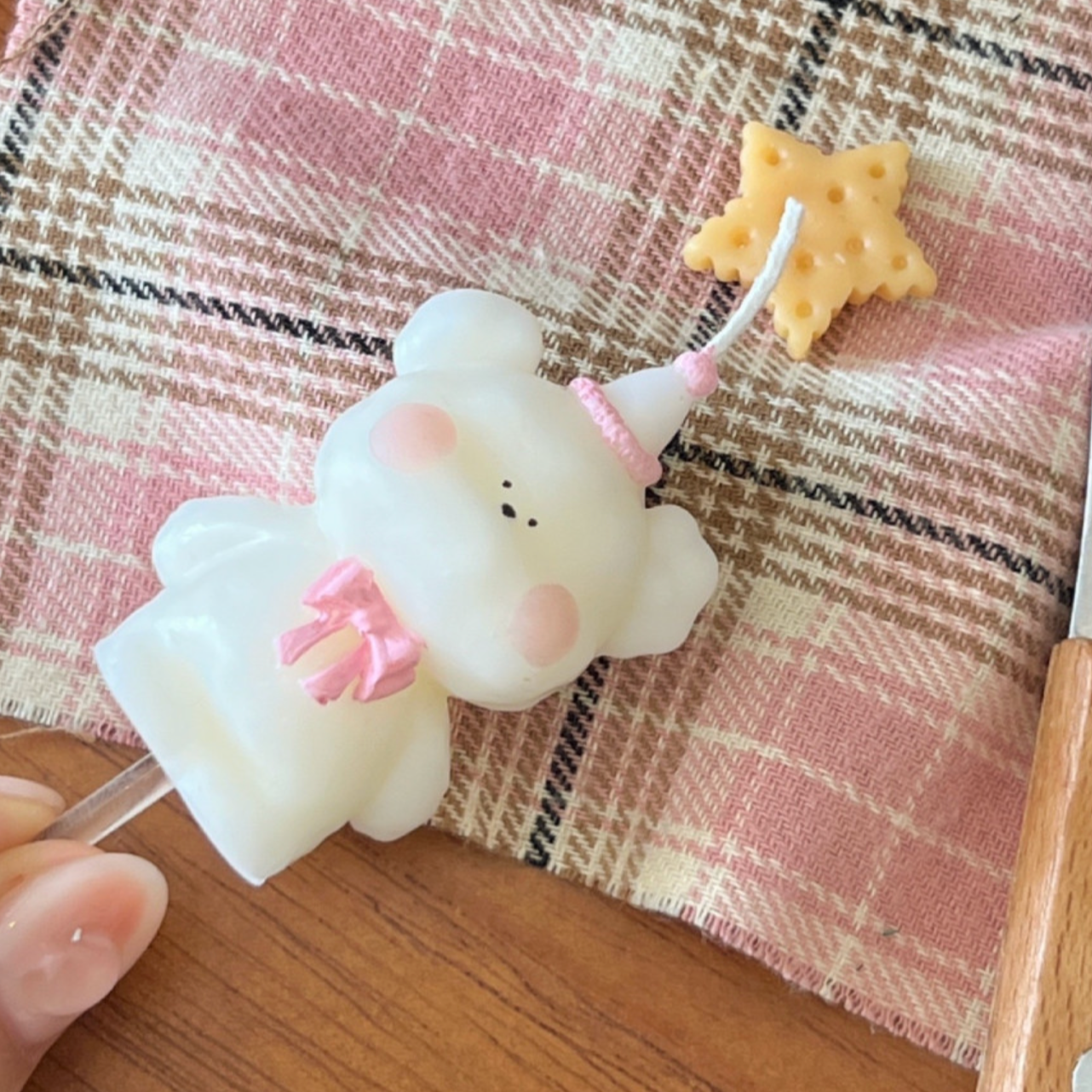 ｜S_Log｜ Party Ribbon Bear Cake Candle