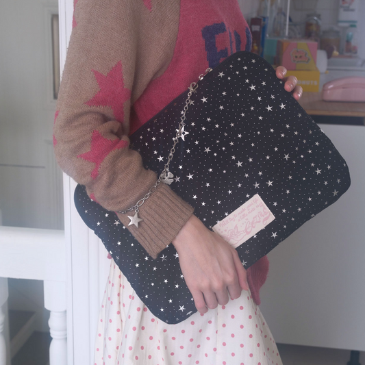 ｜COZING｜ Star Chain Notebook Pouch Black