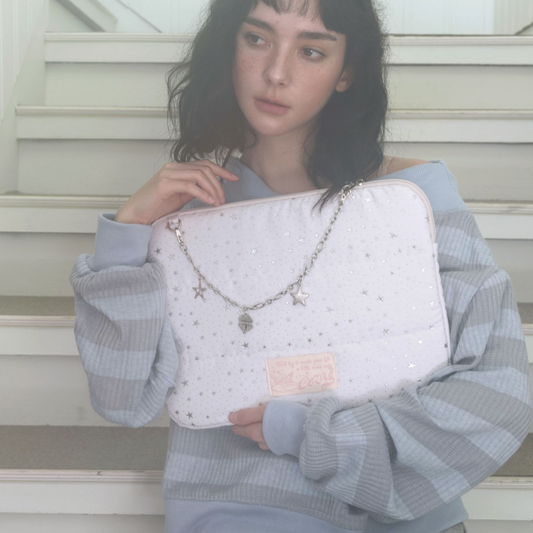 ｜COZING｜ Star Chain Notebook Pouch White