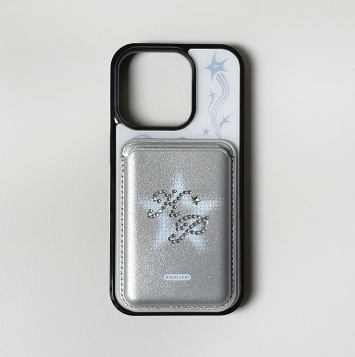 ｜Kim cupid｜ Star Cubic MagSafe Card Holder Silver Blue