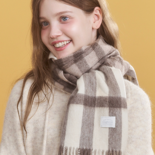 ｜engbrox｜ Soft Check Wool Muffler (3Colours)