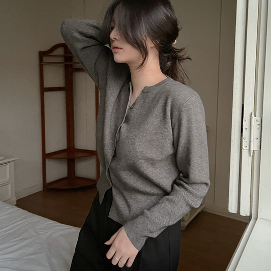 ｜SLOWAND｜ # SLOWMADE Washable Y-Neck Modern Cardigan