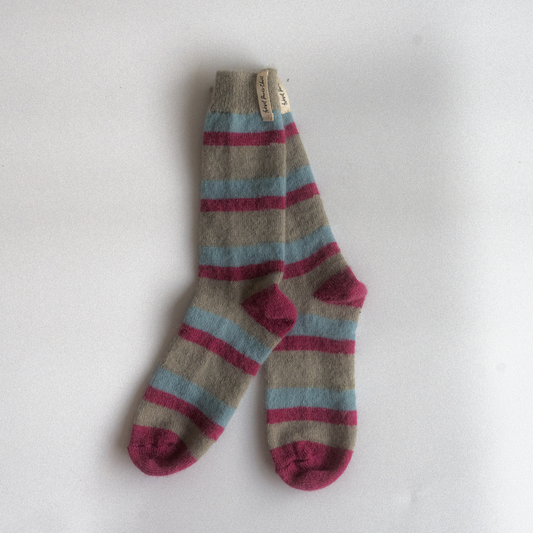 ｜HOTEL PARIS CHILL｜ Retro Striped Socks (Silverberry)