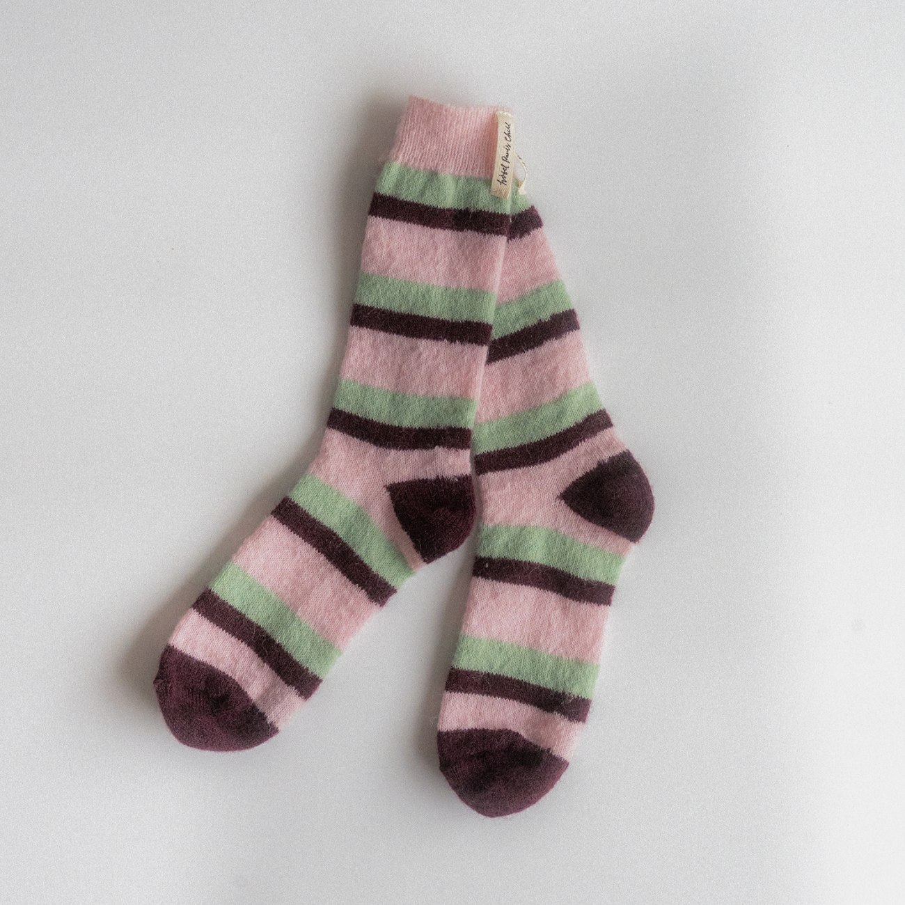 ｜HOTEL PARIS CHILL｜ Retro Striped Socks (Rosebush)