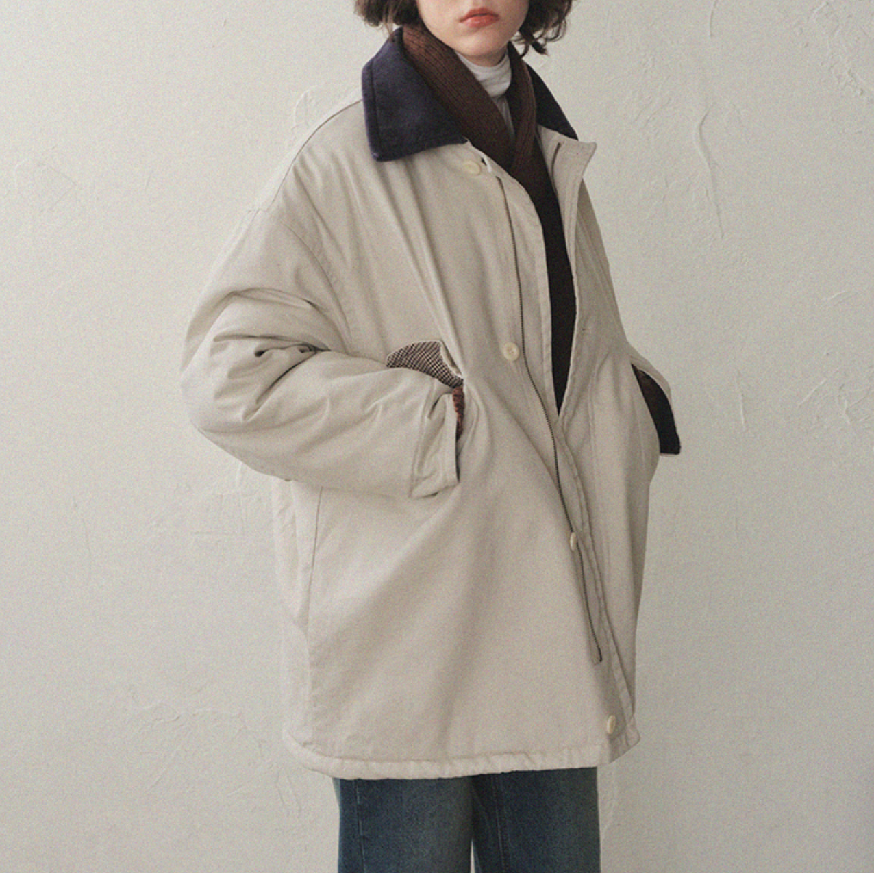 ｜oro｜ ｜WINTER VER.｜ Over Padded Hunting Walk Jacket Sand Oat
