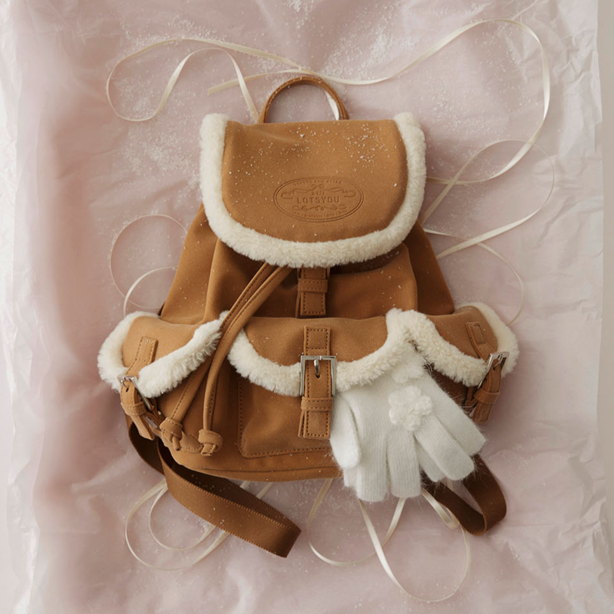 ｜LOTSYOU｜ Nostalgia Chubby Shearling Backpack Brown (PRE-ORDER)