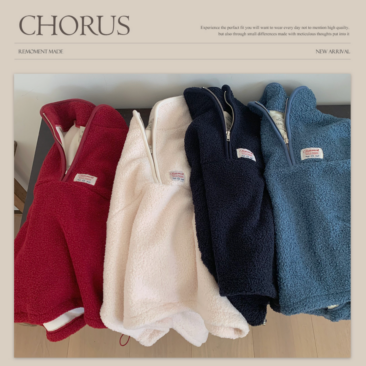 ｜ORDINAIREMENT｜ Anorak Fleece Semi Zip-up