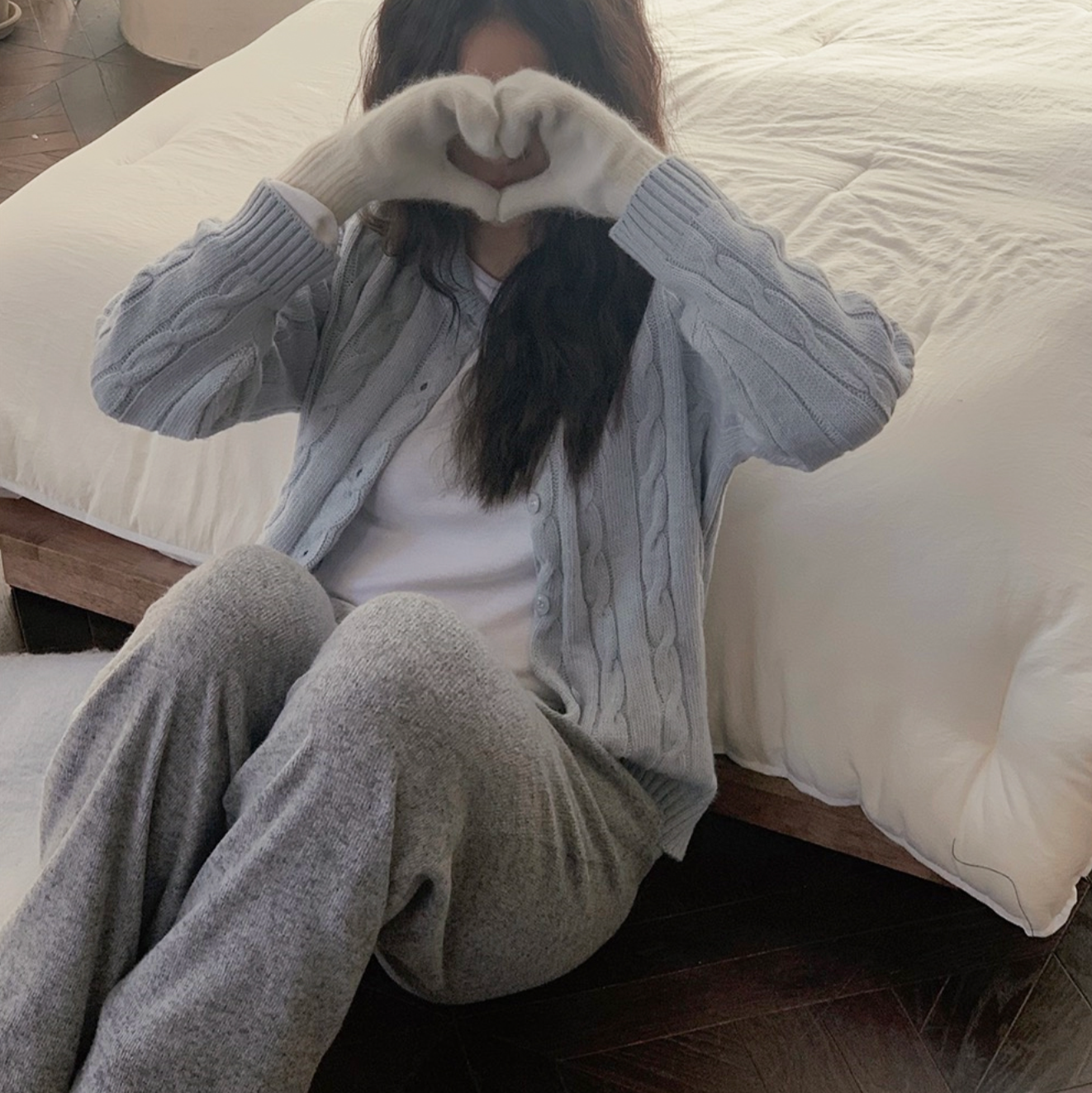 ｜SLOWAND｜ # SLOWMADE Soft Alpaca Cable Cardigan