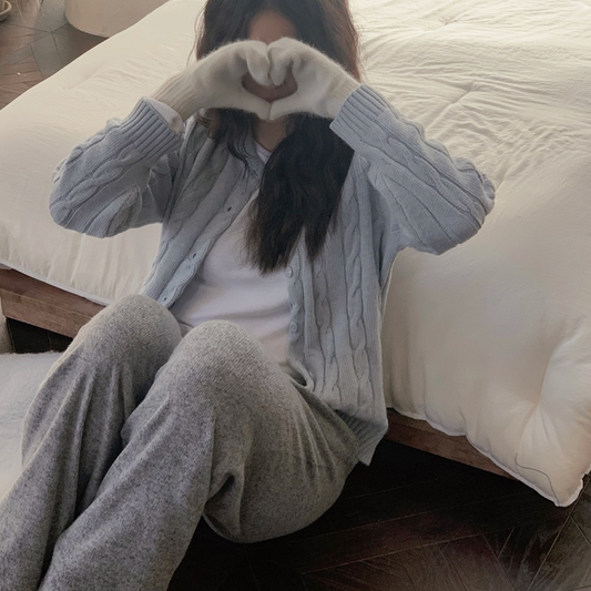 ｜SLOWAND｜ # SLOWMADE Soft Alpaca Cable Cardigan