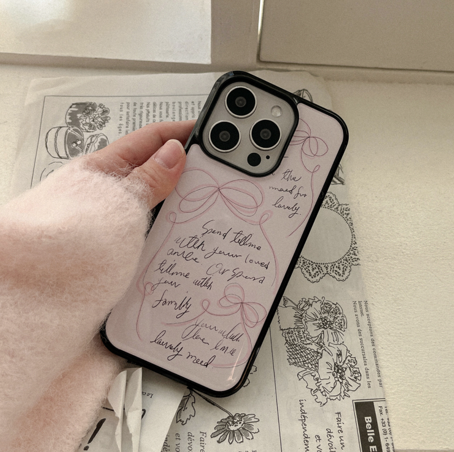 ｜Mademoment｜ Spend Lovely Time Design Epoxy Bumper Case