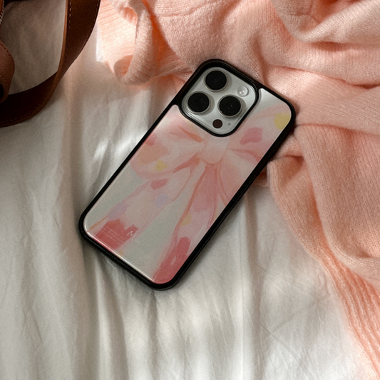 ｜Mademoment｜ Vintage Pink Beige Epoxy Bumper Case