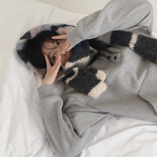 ｜SLOWAND｜ Tone on Tone Colouring Knitwear Muffler