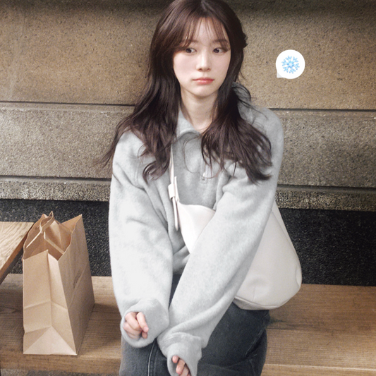 ｜SLOWAND｜ # SLOWMADE Half Zip-Up Knitwear Pleats